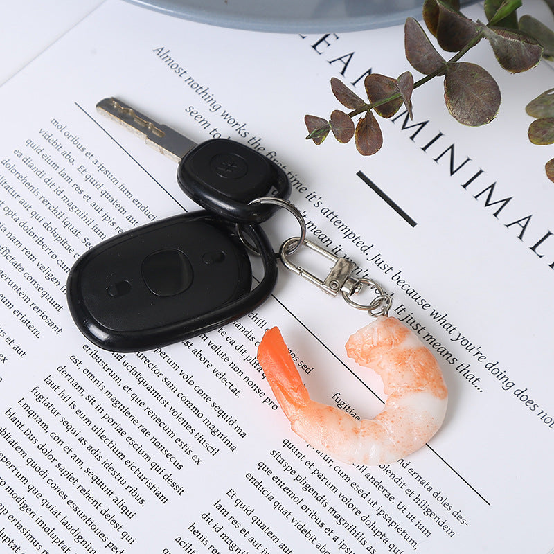 Wholesale PVC Simulation Shrimp Creative Keychain